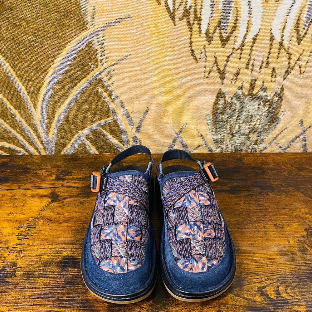 Chaco Blue and Orange Patterned Mules - Picture 2 of 5